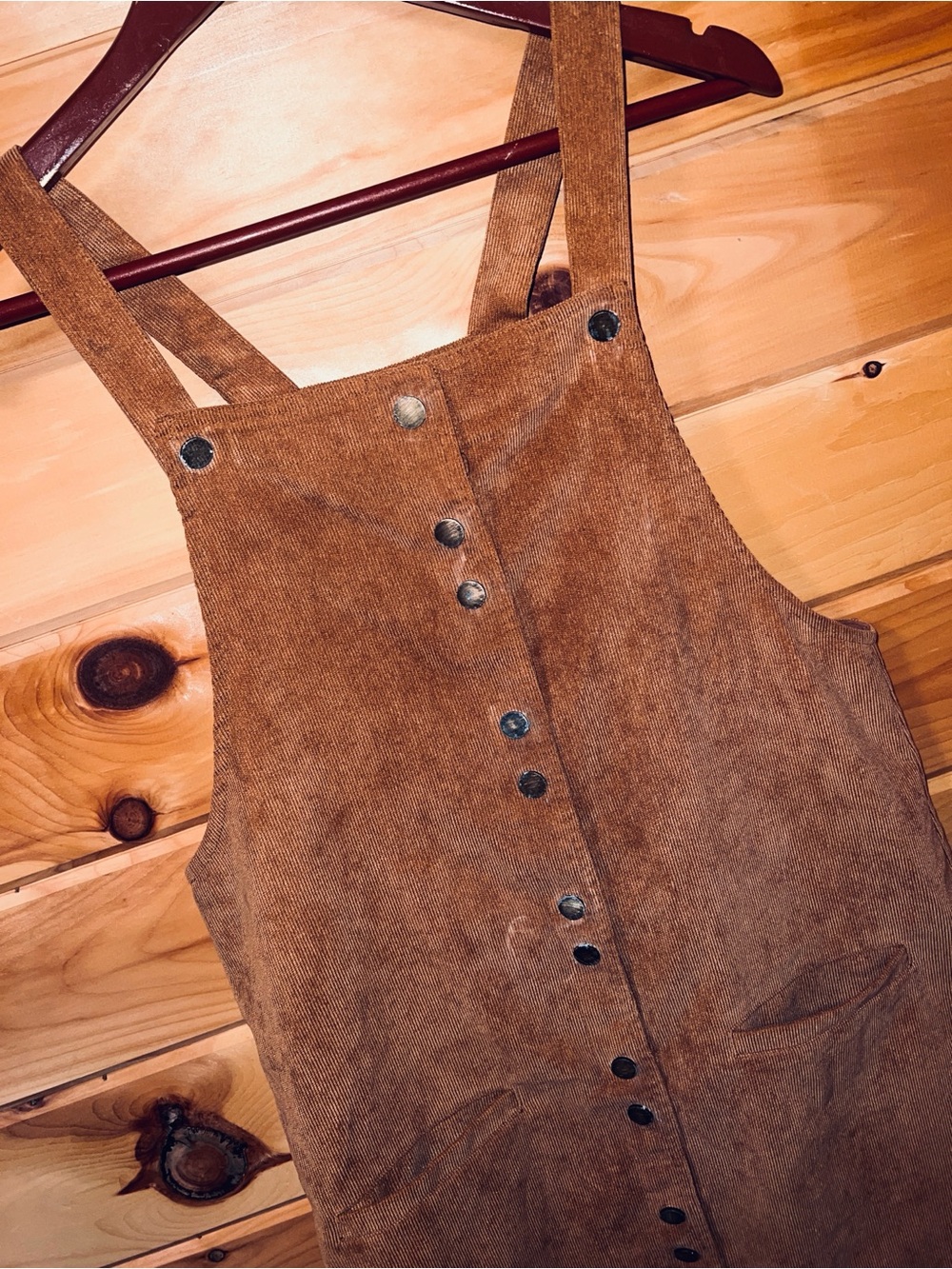 Lulu's Tan Corduroy Pinafore Dress - Picture 5 of 7